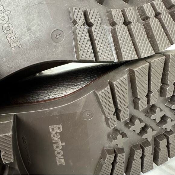 NWOB Barbour Evie Leather Chelsea Boots Lug Sole Brown Size EU 38/ UK 5 / US 7 - Picture 9 of 11